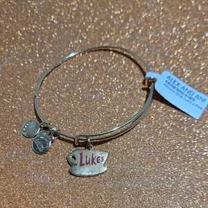 Alex and Ani Gold Bracelet with 'Luke's' Coffee Cup Charm